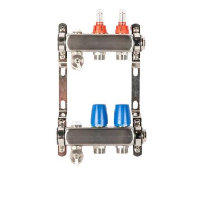 Edelstahl-Heizkreisverteiler, ohne Pumpe